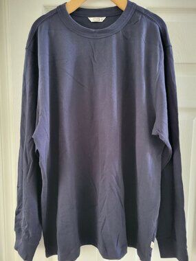 AYR Mens Blue Long sleeve top size XXL Cotton Casual Workout Gym Minimalist
